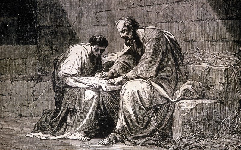 Paul writing his Epistle to the Ephesians